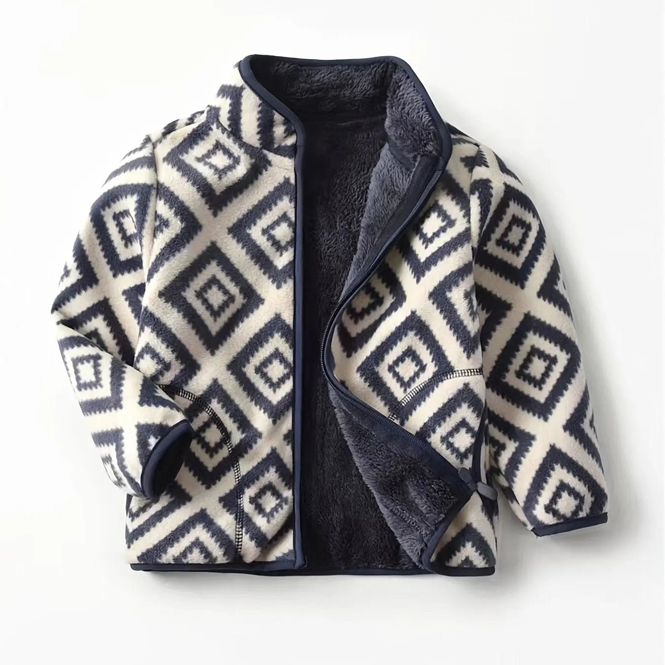 Veste Casual Homme Carreaux - Chaude Col Montant Zippée - Harmonie