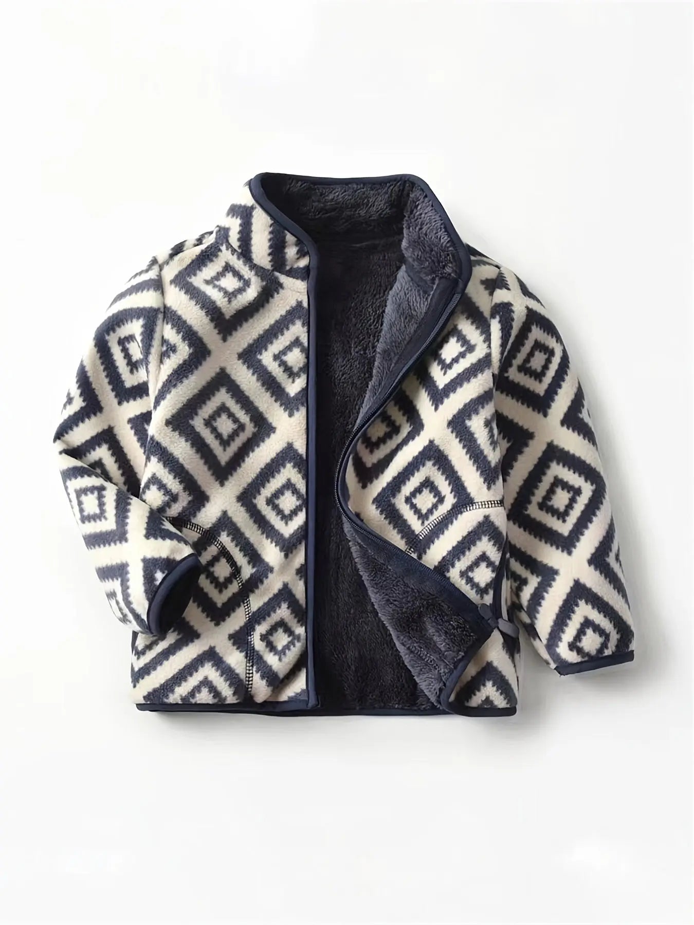 Veste Casual Homme Carreaux - Chaude Col Montant Zippée - Harmonie