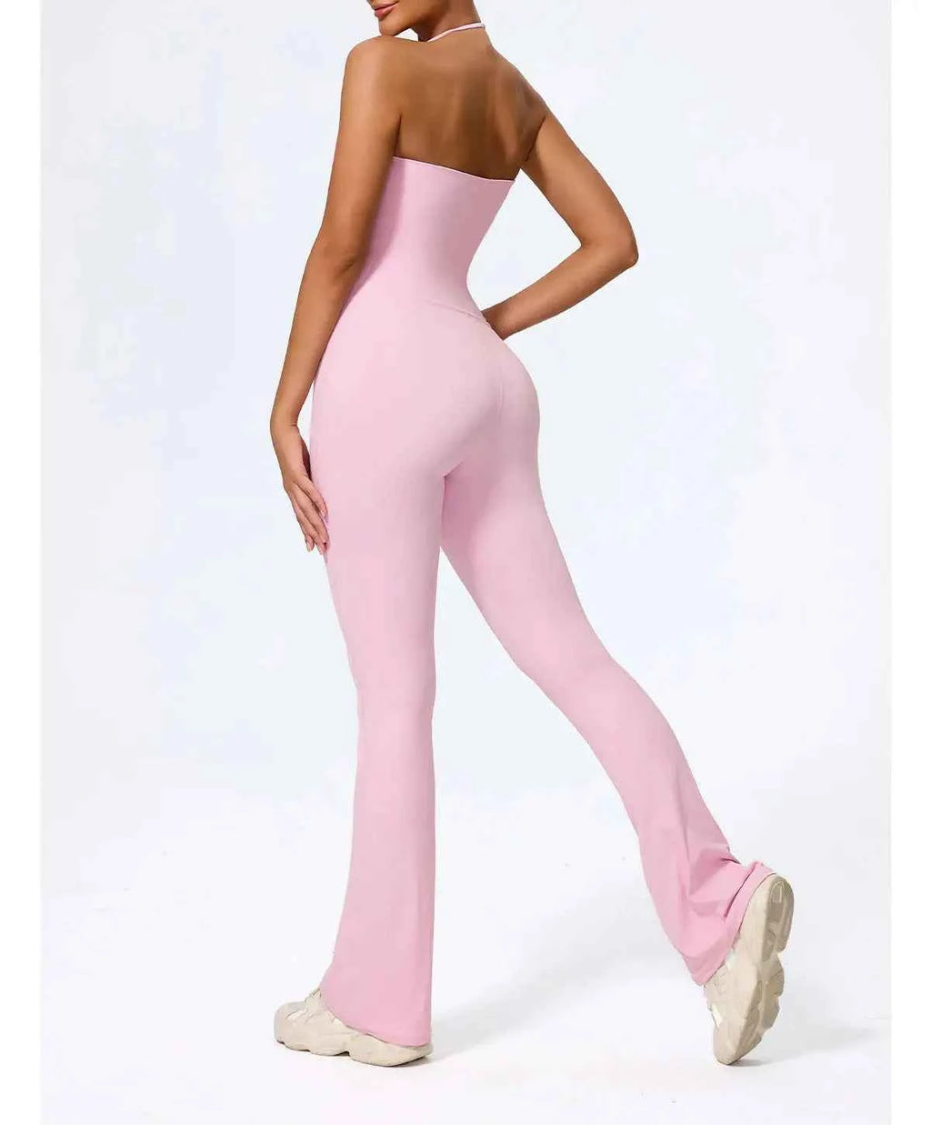 NewFall/hiver femmes sans manches Yoga combinaison femme gymnastique évasé salopette cou-pendu dos nu vêtements de Sport tenue de Sport pour femme