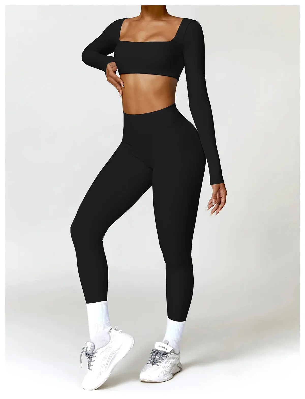 Ensemble 2piece pour femme fitness legging manche longue/soutient gorge Harmonie