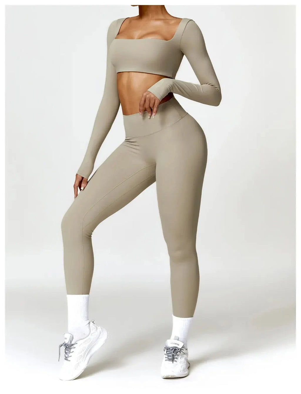 Ensemble 2piece pour femme fitness legging manche longue/soutient gorge - Harmonie