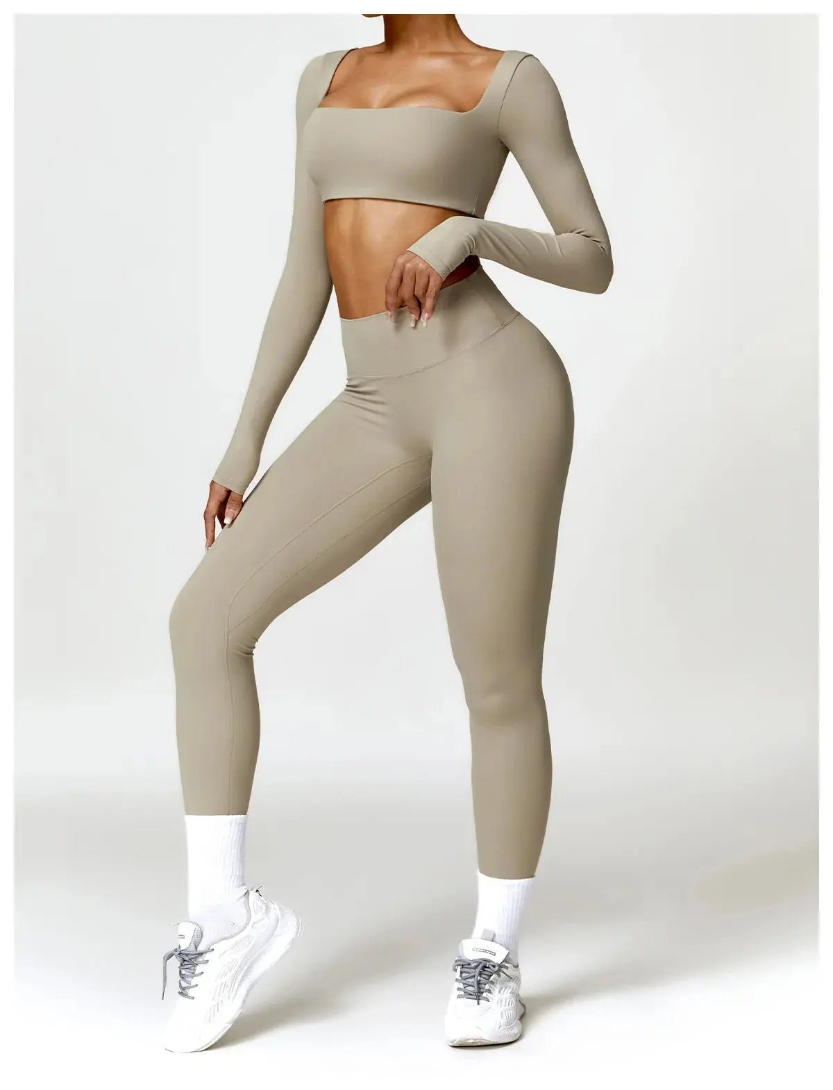 Ensemble 2piece pour femme fitness legging manche longue/soutient gorge - Harmonie