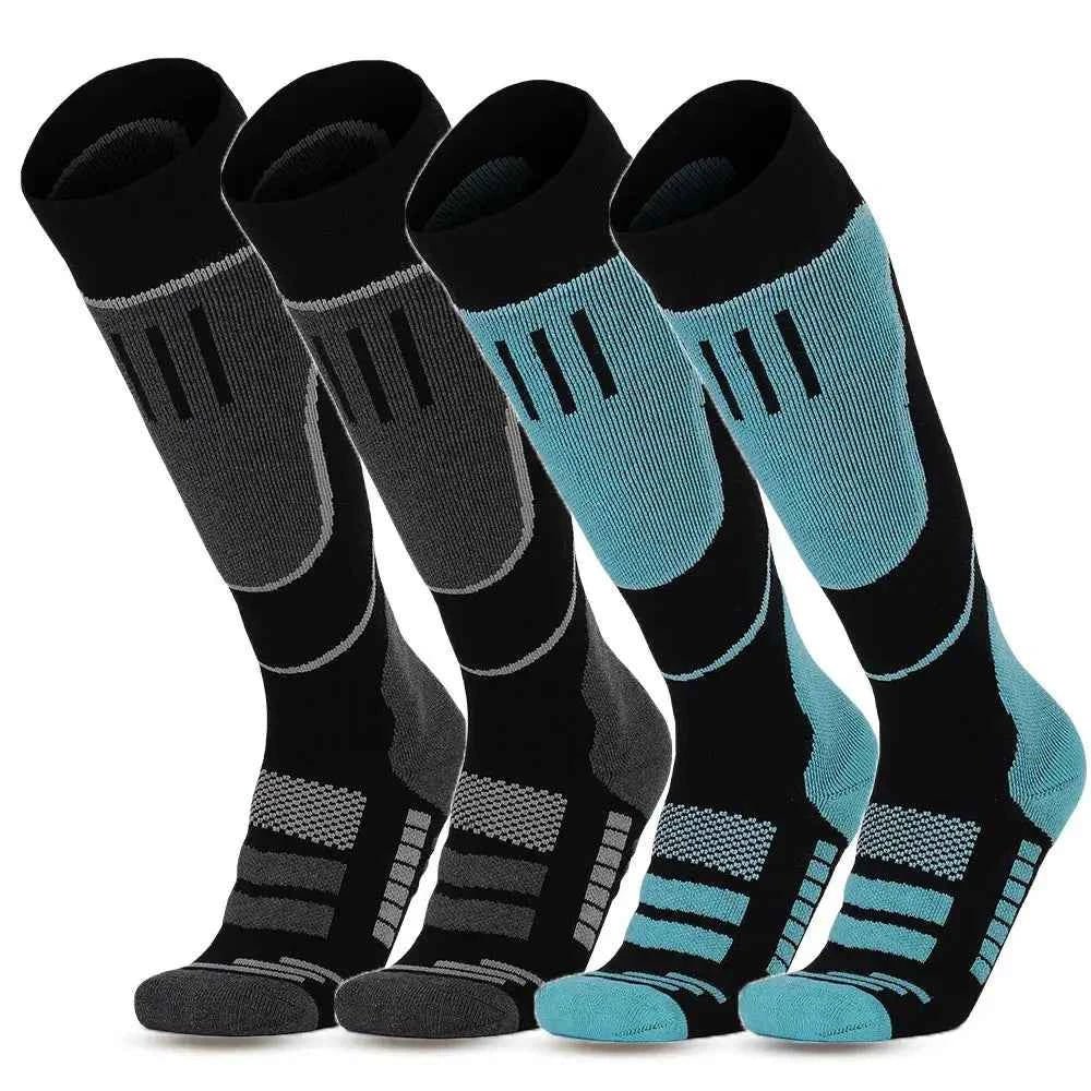 YANBIGUO 2 paires de chaussettes de Ski en laine, chaussettes chaudes thermiques jusqu'aux genoux pour temps froid pour le snowboard, la neige, l'hiver, la chasse - Harmonie