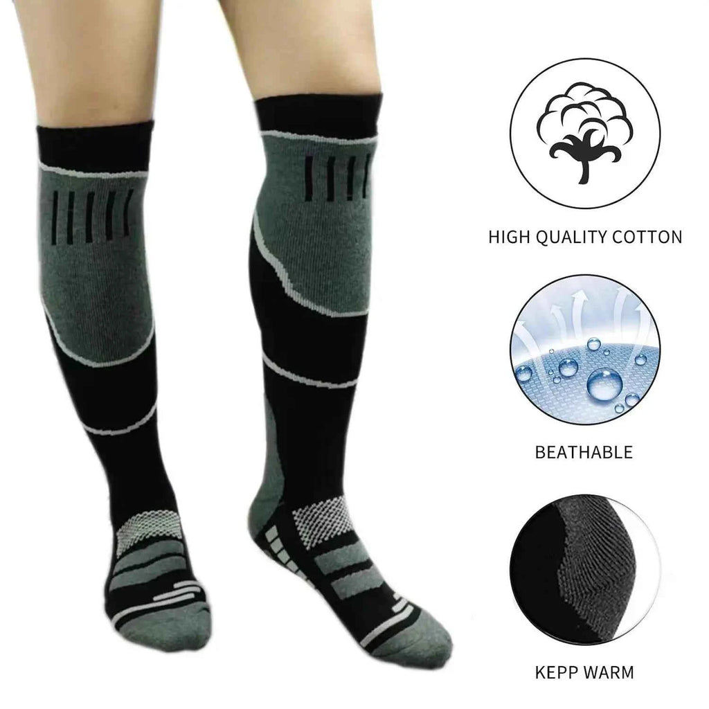 YANBIGUO 2 paires de chaussettes de Ski en laine, chaussettes chaudes thermiques jusqu'aux genoux pour temps froid pour le snowboard, la neige, l'hiver, la chasse - Harmonie