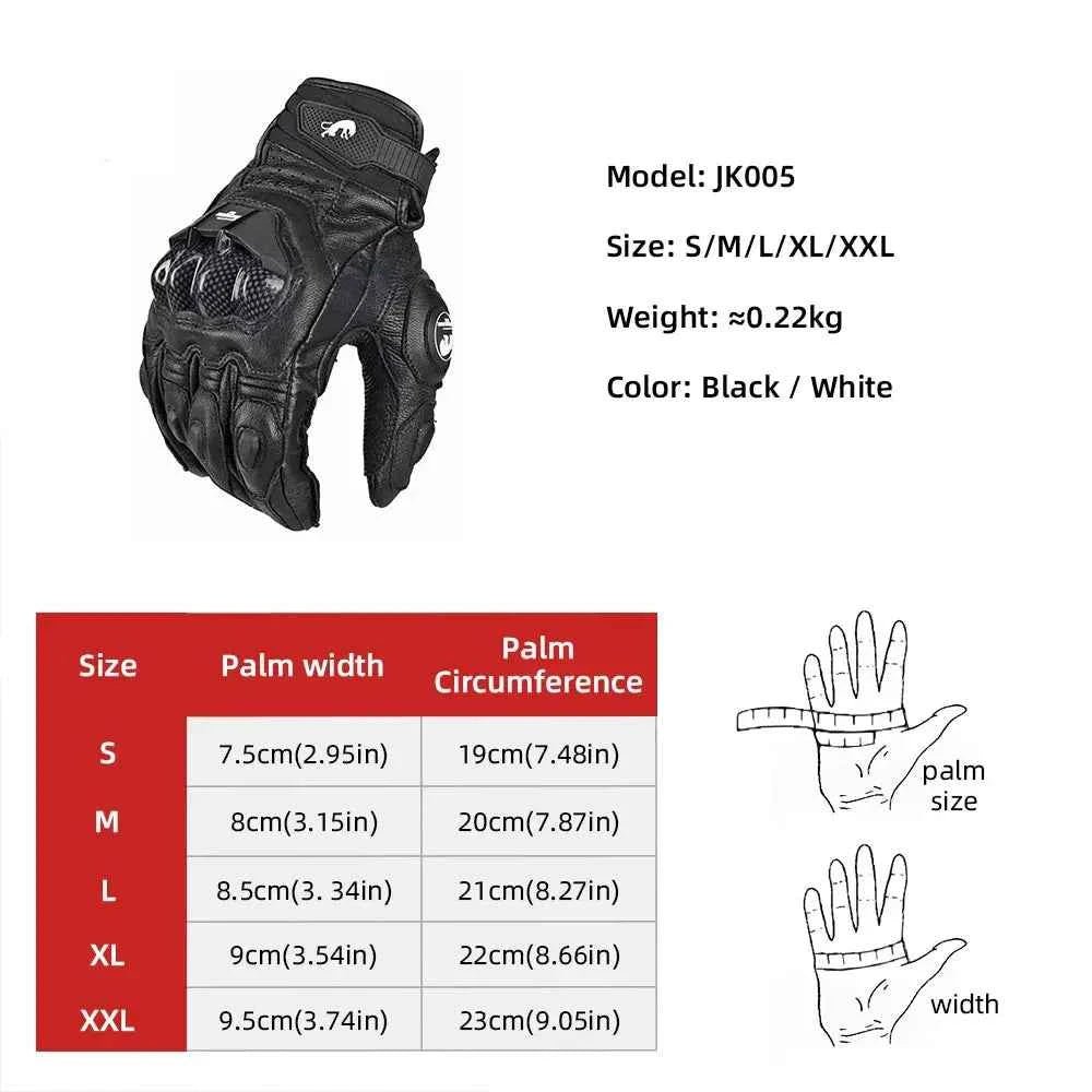 Gants de moto en cuir véritable pour hommes, équipement de protection, moto de course, haute qualité, Luva - Harmonie