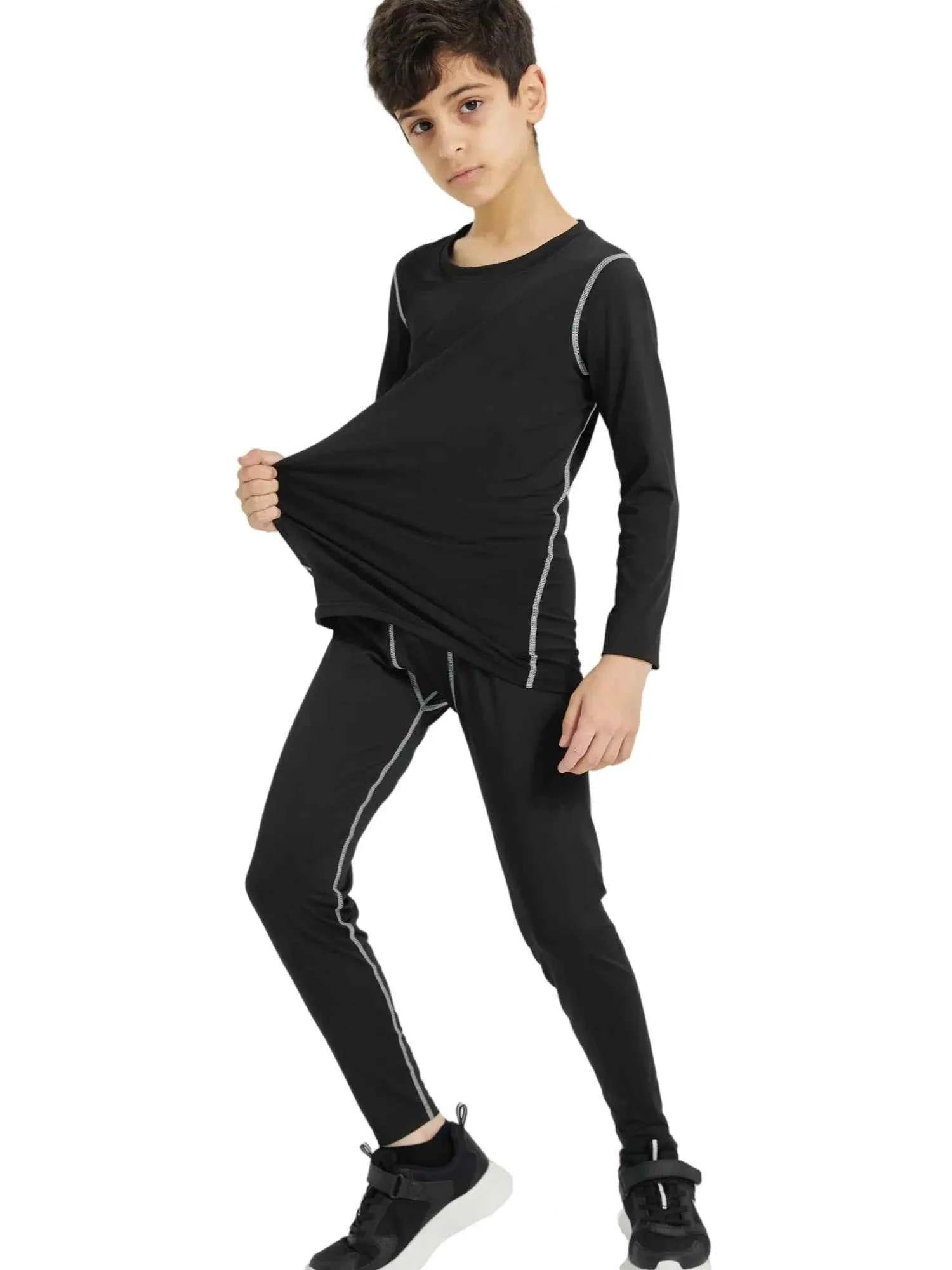 Combinaison de sport d'hiver pour enfants, sous - vêtements thermiques à séchage rapide, vêtements de Compression pour garçons et filles, pour basket - ball et Football - Harmonie