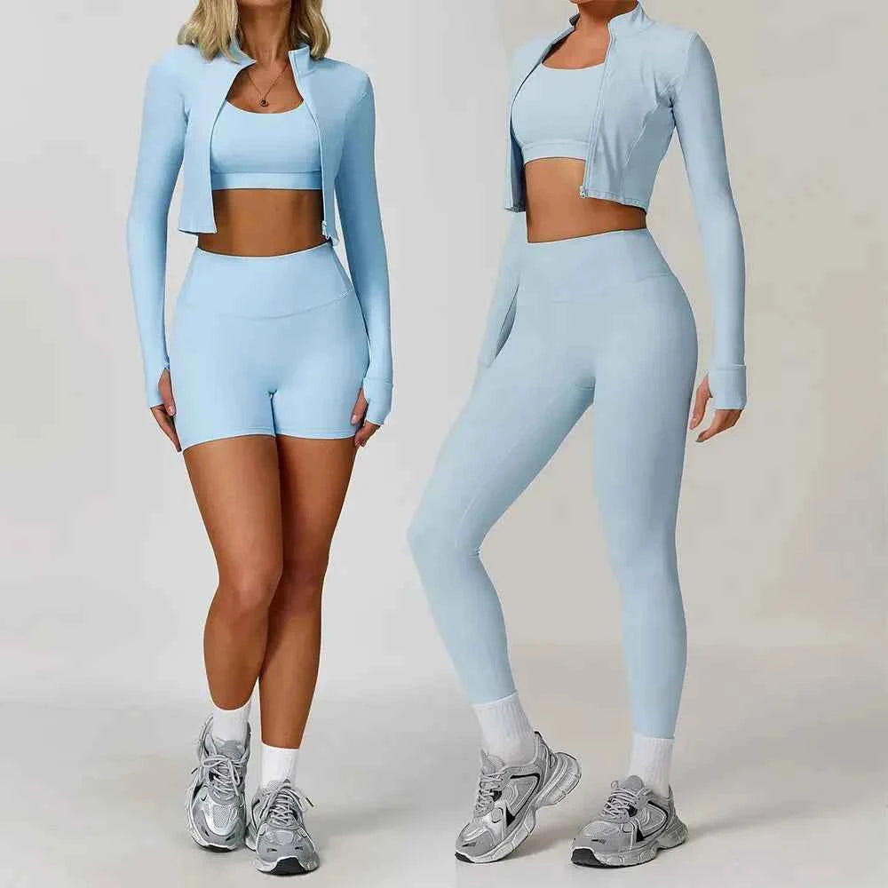 ensemble de sport femme 3 pièce manche longue.