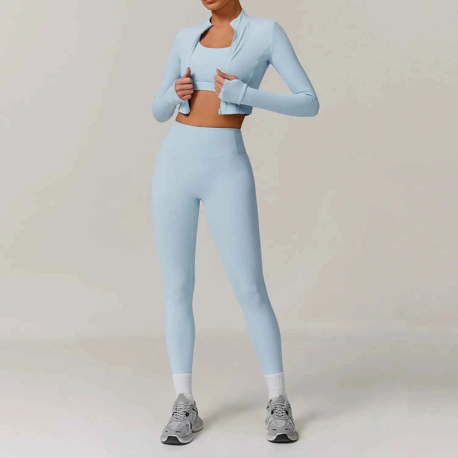 ensemble de sport femme 3 pièce manche longue.