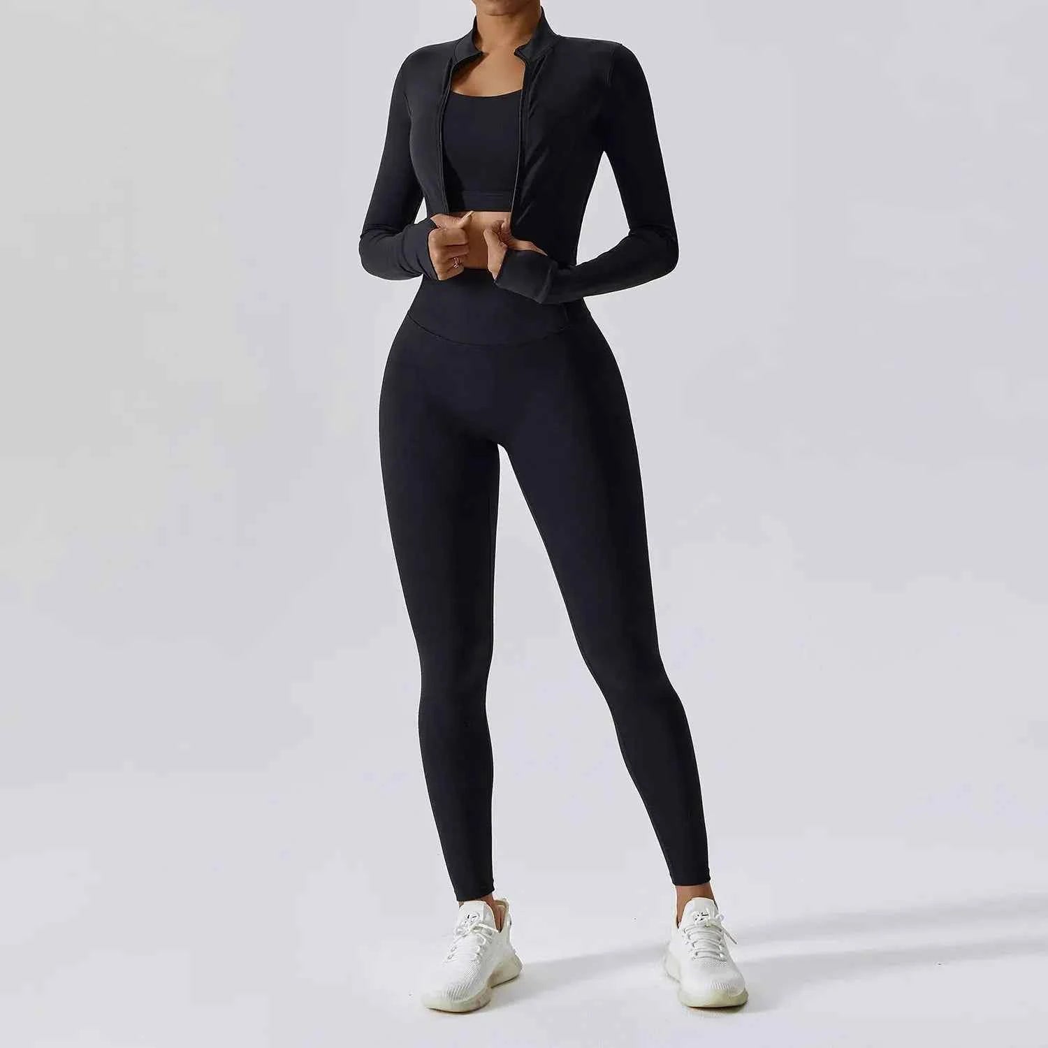 ensemble de sport femme 3 pièce manche longue.