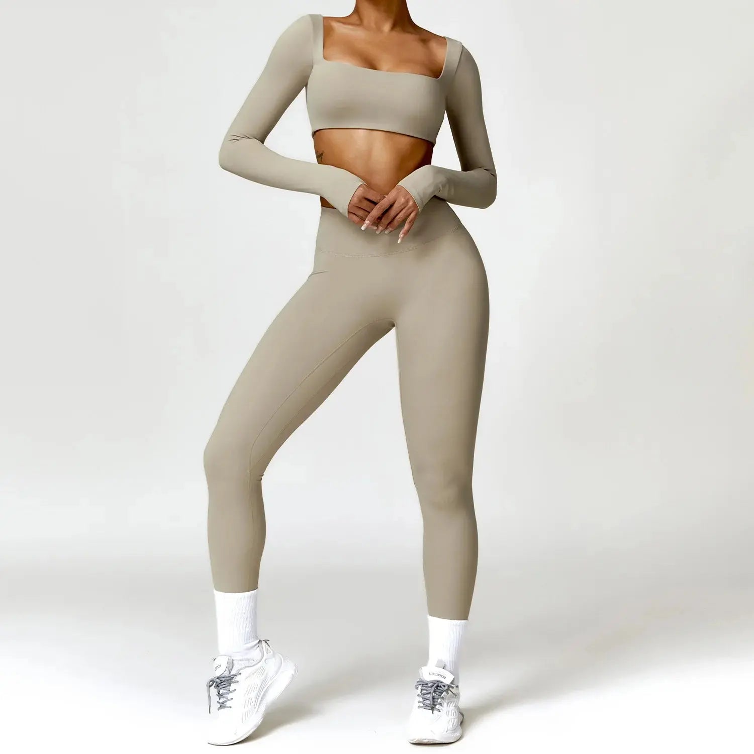 Ensemble 2piece pour femme fitness legging manche longue/soutient gorge - Harmonie