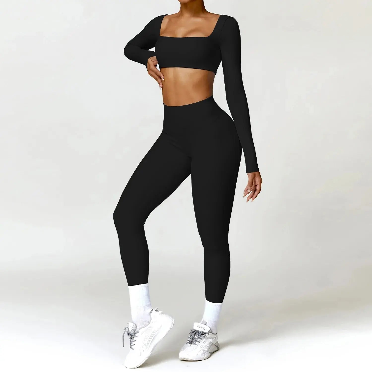Ensemble 2piece pour femme fitness legging manche longue/soutient gorge Harmonie