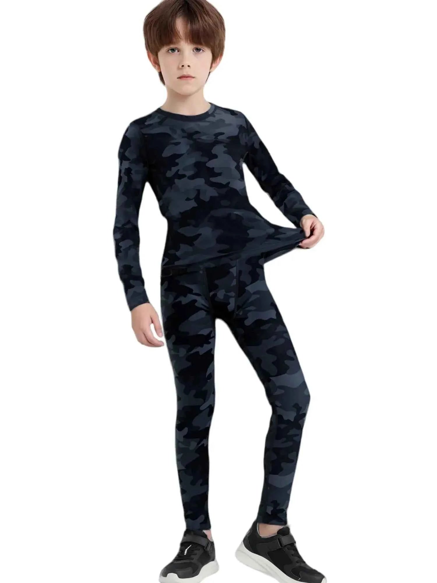 Combinaison de sport d'hiver pour enfants, sous - vêtements thermiques à séchage rapide, vêtements de Compression pour garçons et filles, pour basket - ball et Football - Harmonie