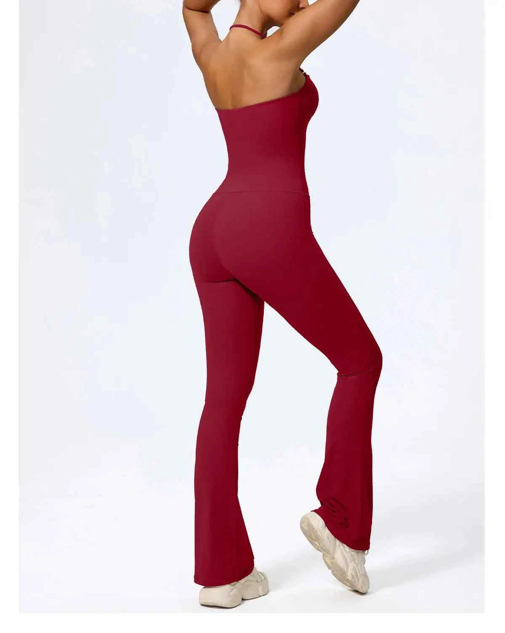 NewFall/hiver femmes sans manches Yoga combinaison femme gymnastique évasé salopette cou-pendu dos nu vêtements de Sport tenue de Sport pour femme