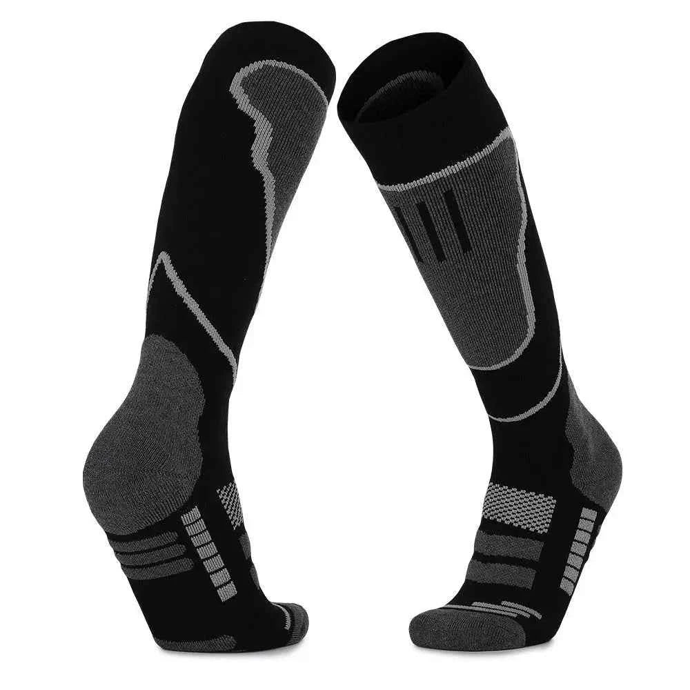 YANBIGUO 2 paires de chaussettes de Ski en laine, chaussettes chaudes thermiques jusqu'aux genoux pour temps froid pour le snowboard, la neige, l'hiver, la chasse