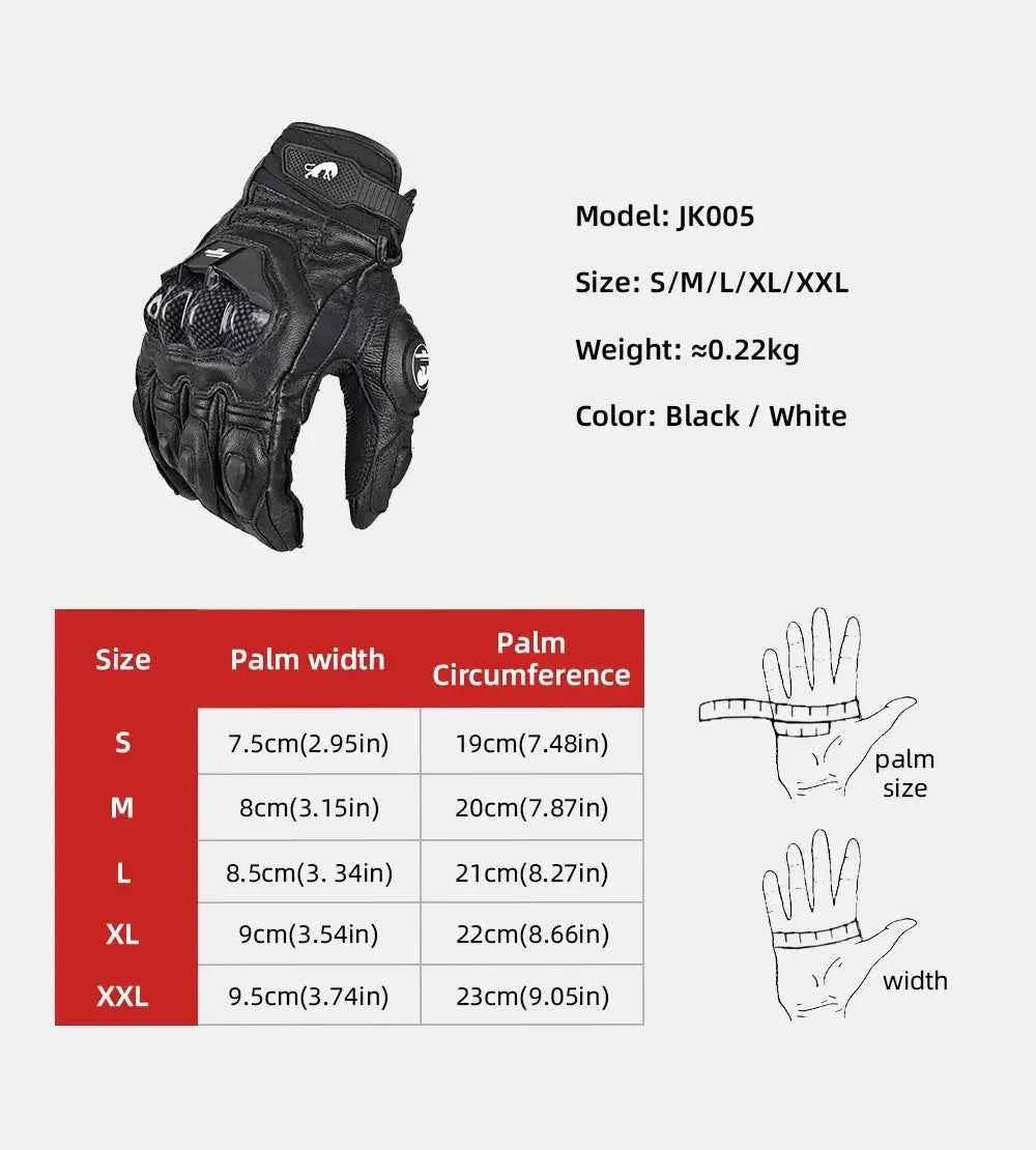 Gants de moto en cuir véritable pour hommes, équipement de protection, moto de course, haute qualité, Luva - Harmonie